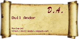 Dull Andor névjegykártya